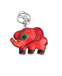 Red Elephant Leather Bag Charm