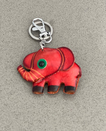 Red Elephant Leather Bag Charm